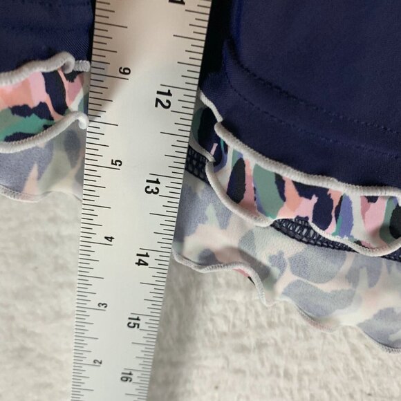 Island Escape Mariposa Swim Skirt Women's 18W Navy Blue Ruffle Hem Ruched Detail - Picture 6 of 9